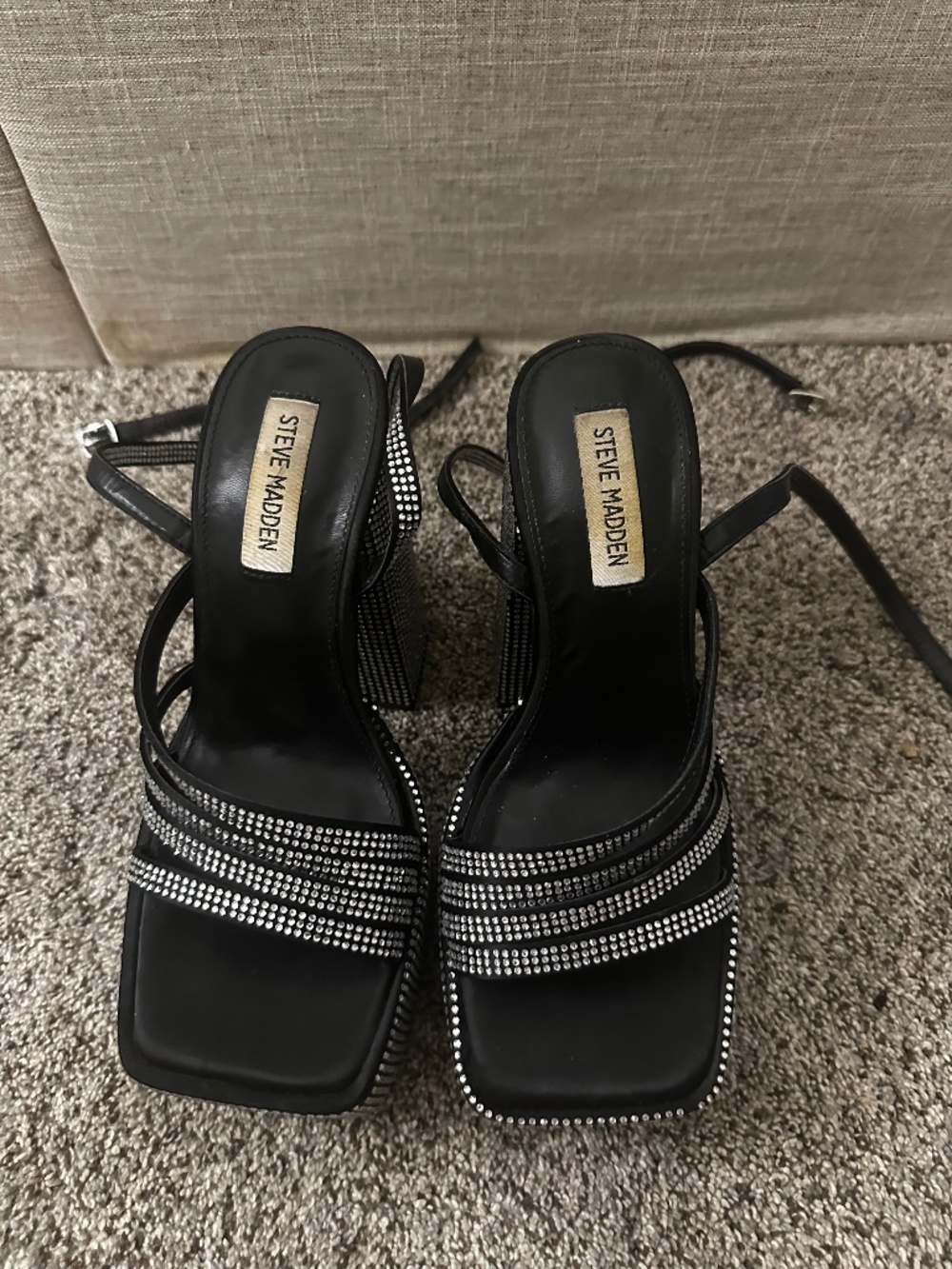 Steve madden rhinestone ankle strap 7